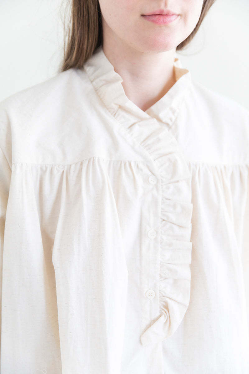 専用）CAWLEY STUDIO_SOPHIE SHIRT_COTTON CAWLEY - Sophie Shirt Natural/Blue Stripe - Rendez-vous Store