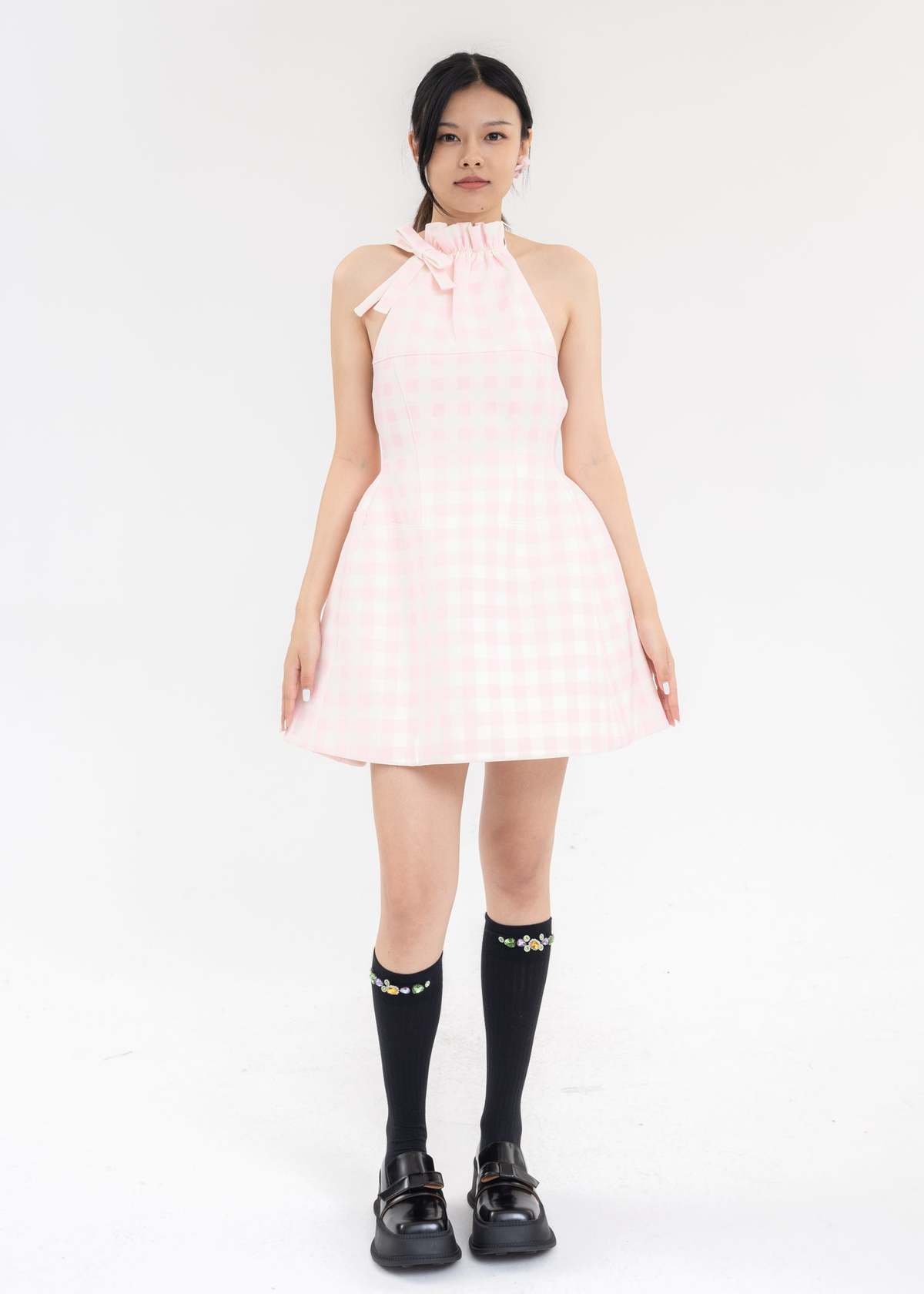 Shushu/Tong Halterneck A Line Dress - Pink