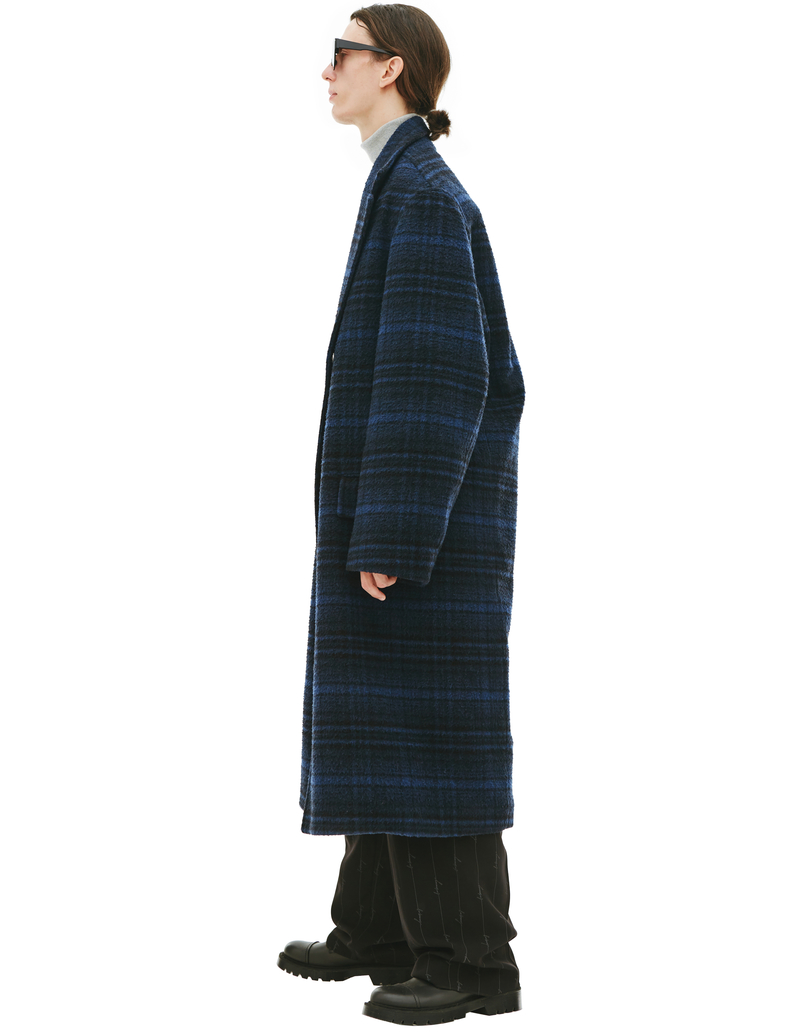 コート Balenciaga Raglan One Layer Coat In Vintage Checked Wool One Layer Raglan Coat in Black/grey | Balenciaga US