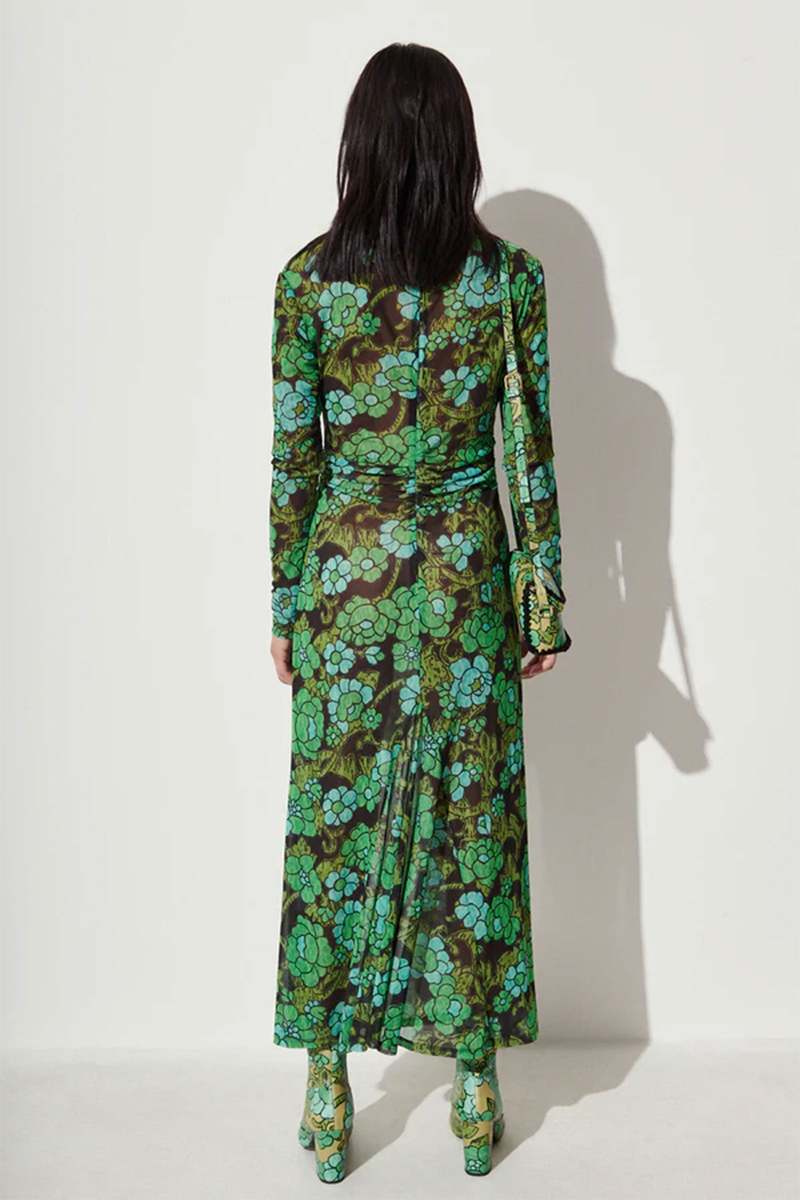 Rachel Comey Surveillance Dress - Black/Green Floral | Garmentory