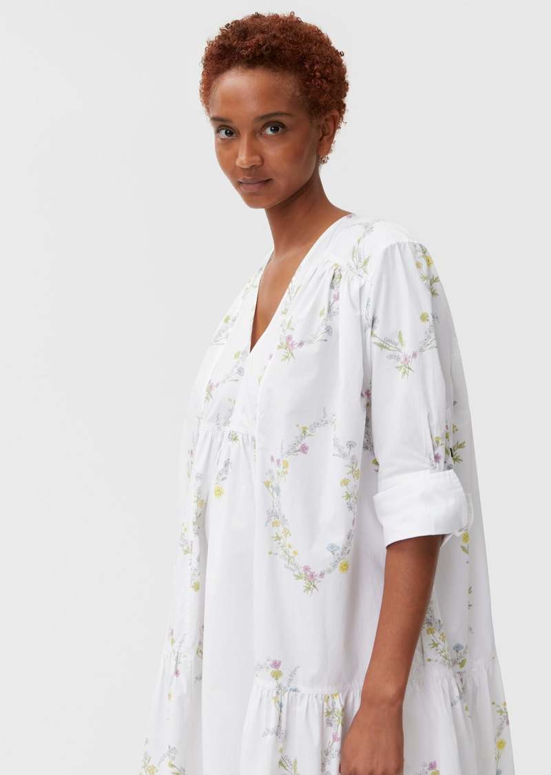 サイズ14♡dainty bloom poplin dress Ganni Printed Poplin Knee Length Dress - Floral Shape Bright