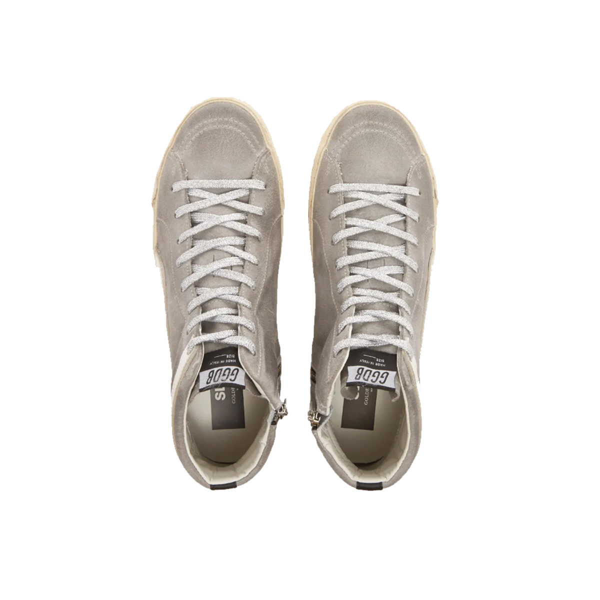 Golden Goose Slide Waxed Suede Upper Leather Star Grey/White Women GWF00115.F003231.60364 - Image 3 of 4