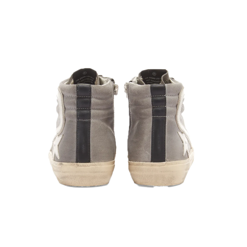 Golden Goose Slide Waxed Suede Upper Leather Star Grey/White Women GWF00115.F003231.60364