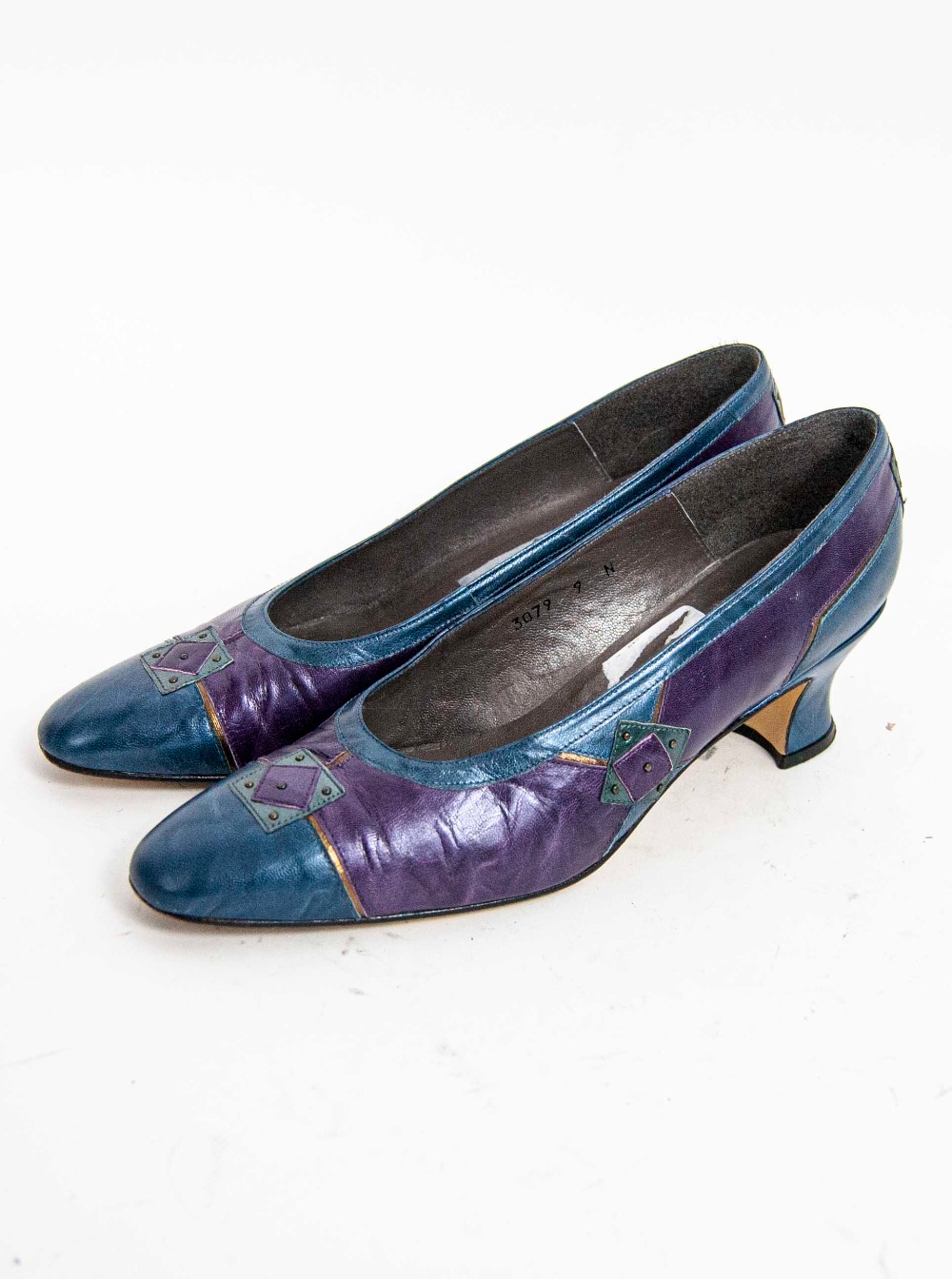 80s purple and blue leather pumps Garmentory