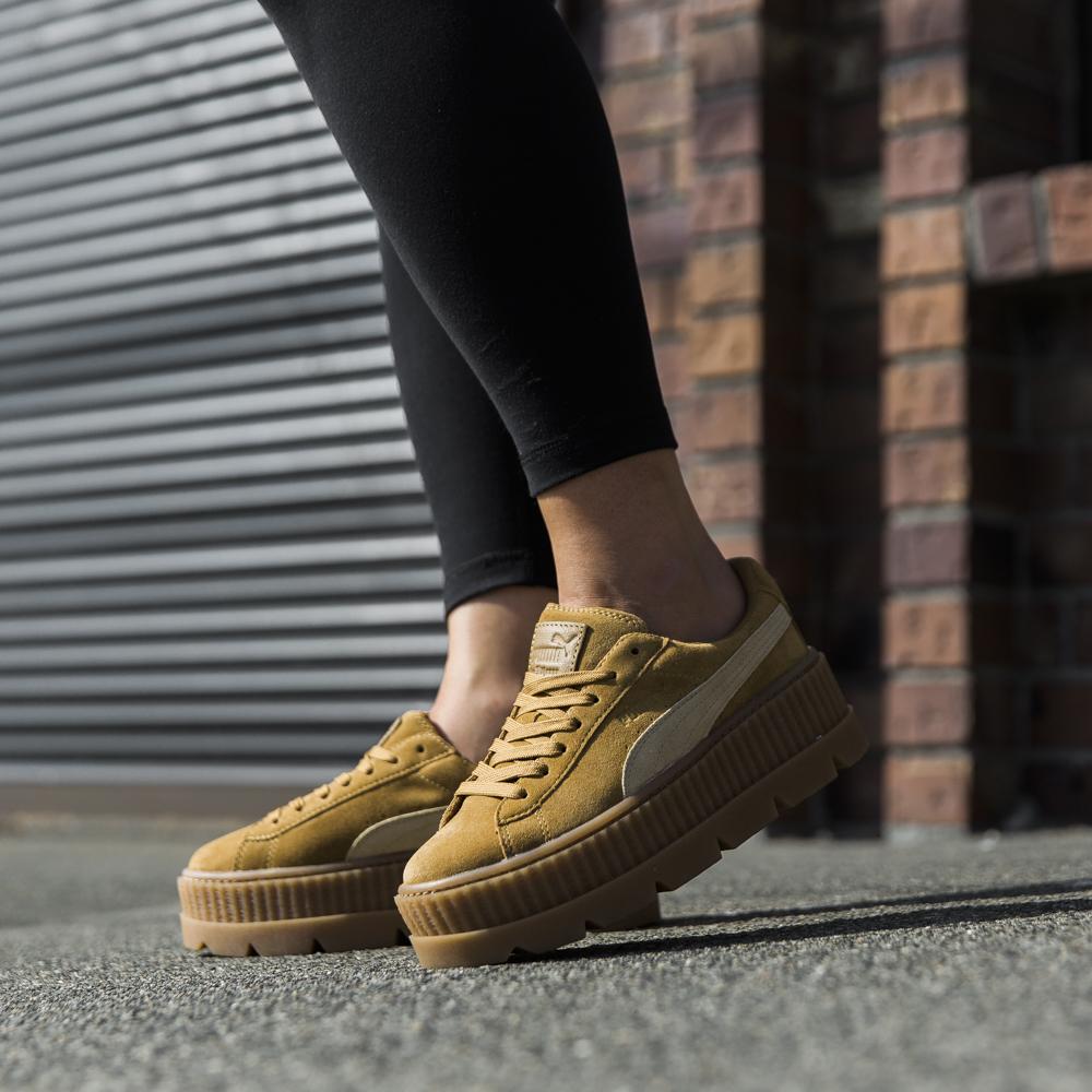 Puma Fenty Cleated Suede Creeper Golden Brown Garmentory