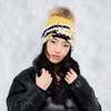 mischa lampert - lemon | sunny color block beanie + raccoon xl pom - Thumbnail 1