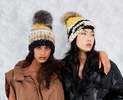 mischa lampert - lemon | sunny color block beanie + raccoon xl pom - Thumbnail 4