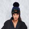mischa lampert - navy | dark lego color block beanie + graphite xl pom - Thumbnail 1