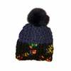 mischa lampert - navy | dark lego color block beanie + graphite xl pom - Thumbnail 4