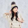 mischa lampert - sunny stripe beanie + silver fox xl pom - Thumbnail 1