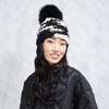mischa lampert - zebra beanie pomster + black xl pom - Thumbnail 1