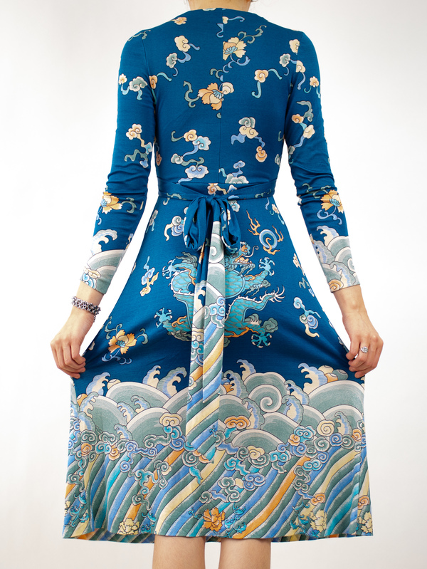 blue chinoiserie dress Chinoiserie Mom Dress main image 0