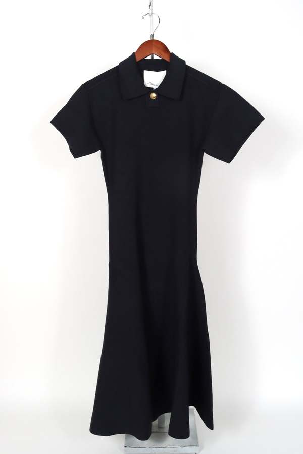 cos flared sleeveless dress Maggy London Women's Collared Midi Dress - Cream/Blue main image 1