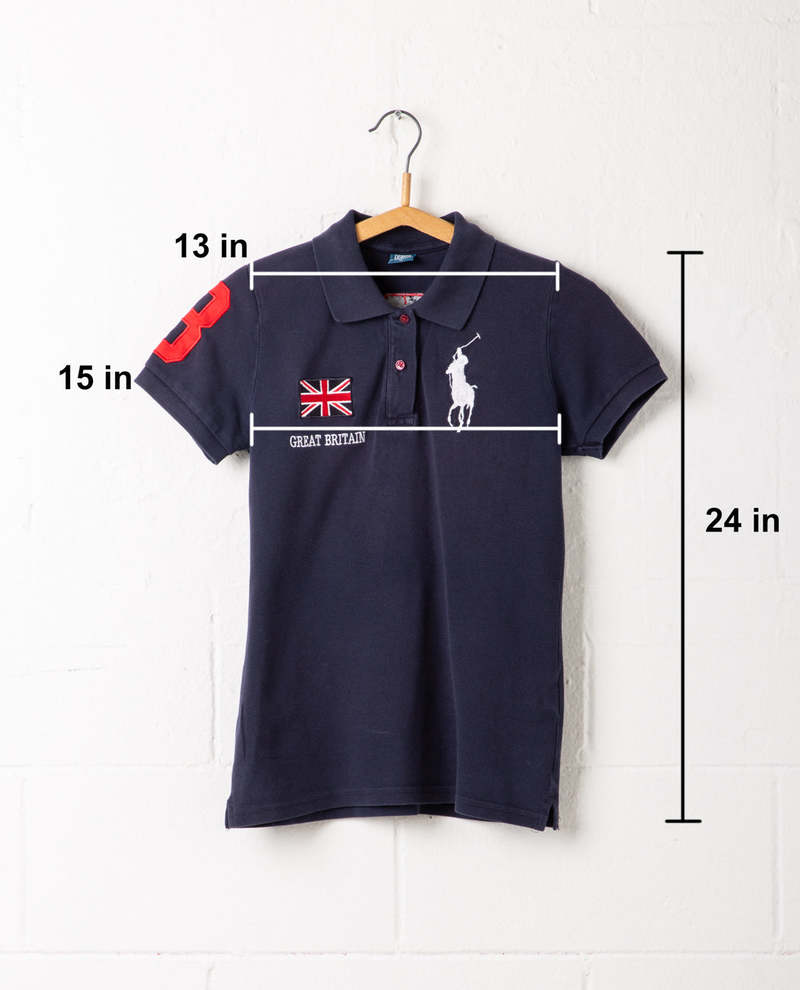 Vintage Polo Ralph Lauren Great Britain Big Pony Polo - Navy