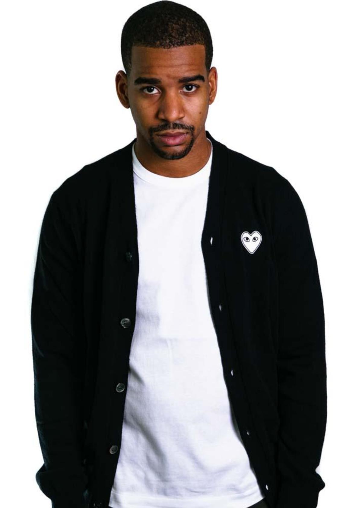 PLAY COMME des GARCONS カーディガン 白ハート 黒　L Comme des Garçons-PLAY Play White Heart Cardigan (Black) | Garmentory