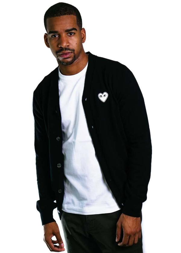 BLACK COMME des GARCONS アシンメトリー カーディガン 白 BLACK COMME des GARCONS アシンメトリー カーディガン 白