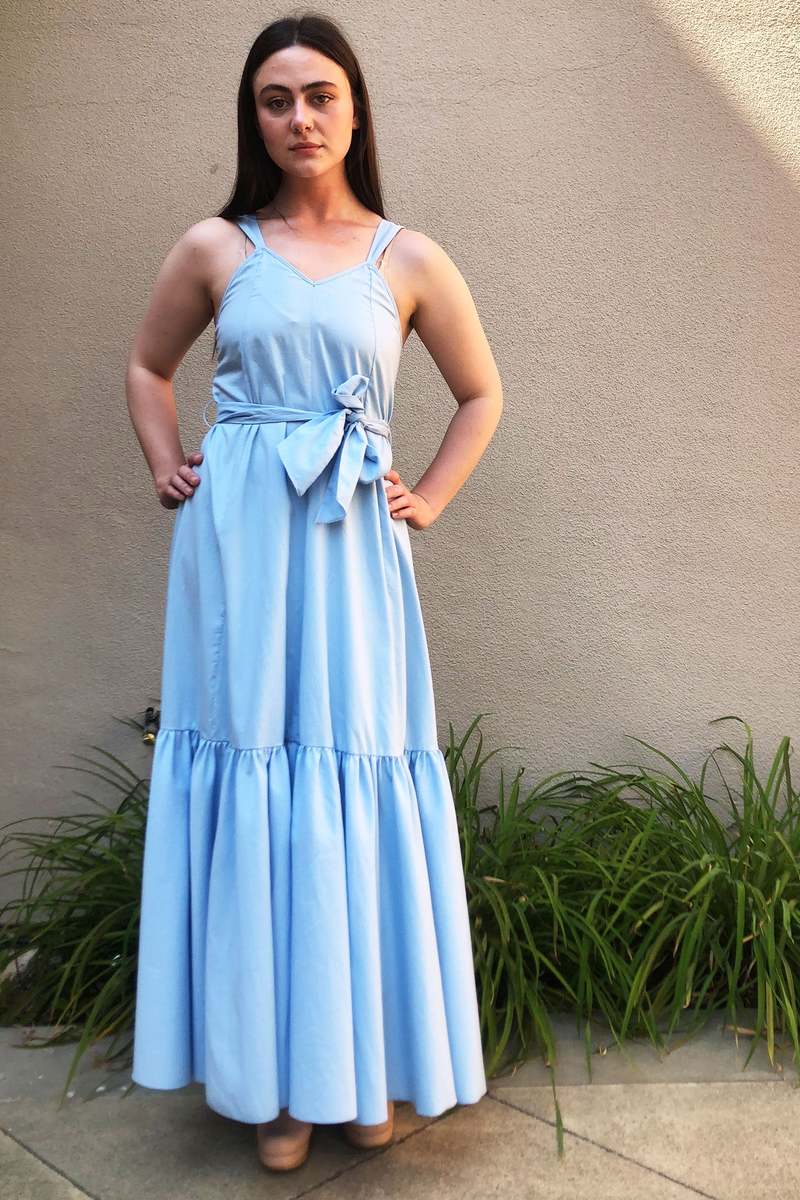 forte forte blue dress Forte_Forte Satin Dress in Blue, size "1" (size small)  The Sequel Sale