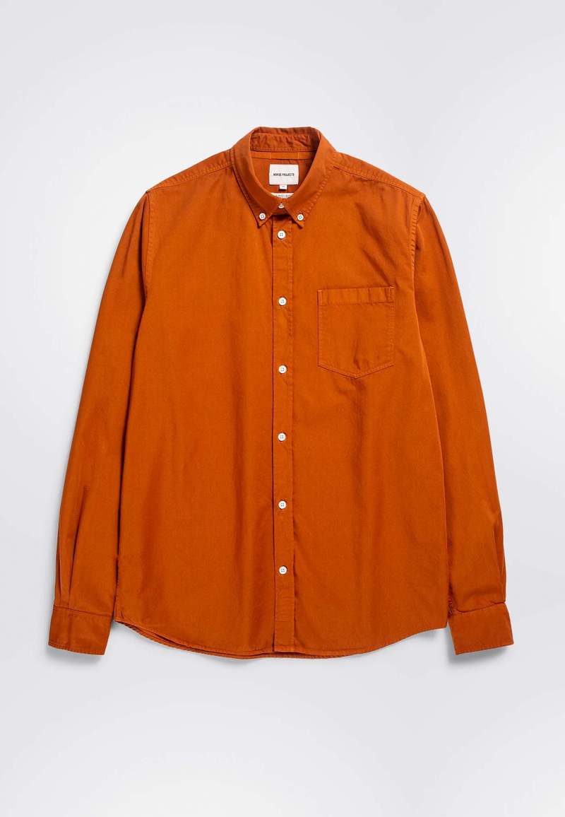 Norse Projects Anton Light Twill Shirt - Burnt Orange