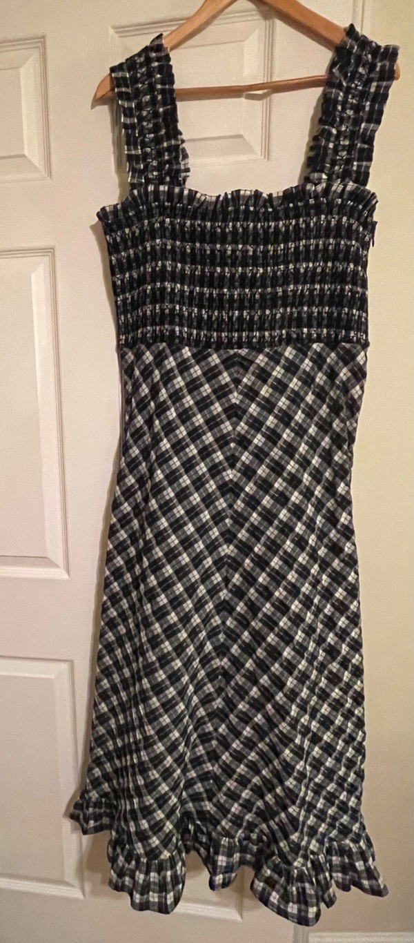 Seersucker Check Maxi Dress