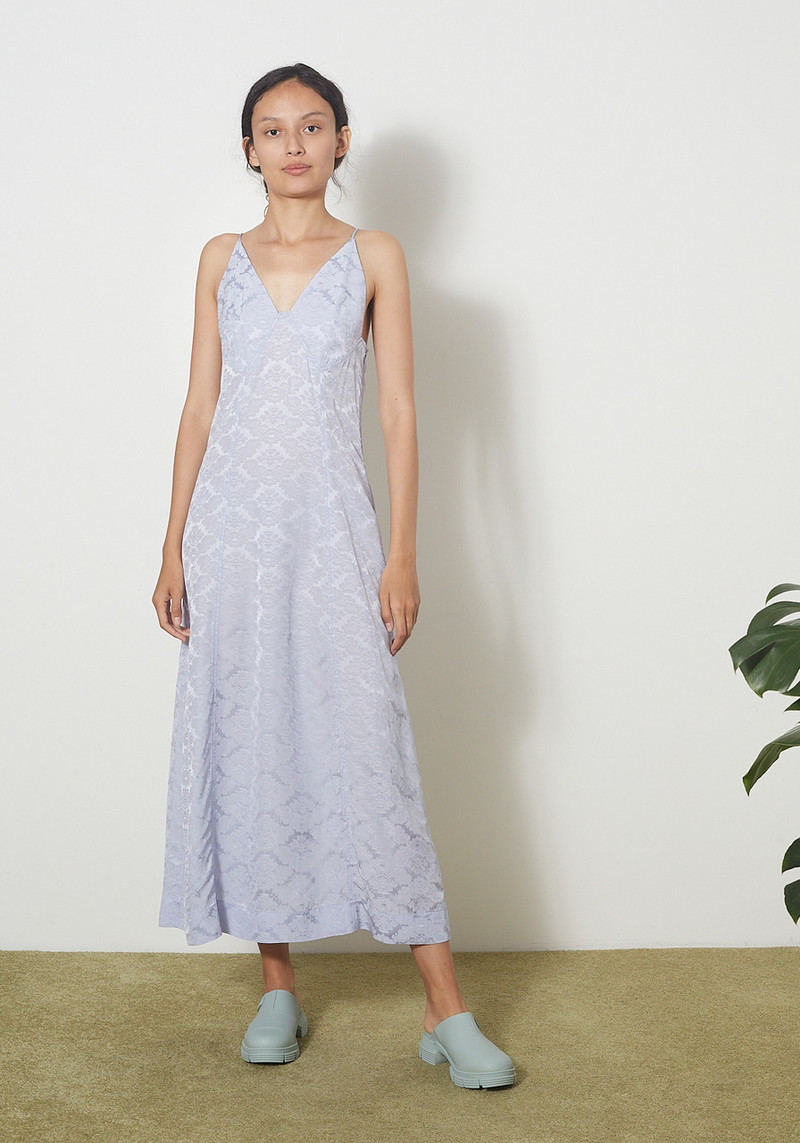 Ganni Viscose Jacquard Dress - Cosmic Sky | Garmentory