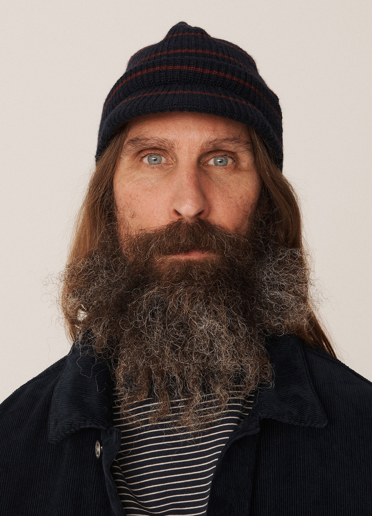 YMC Jeep Merino Wool Cap Burgundy/Navy on Garmentory