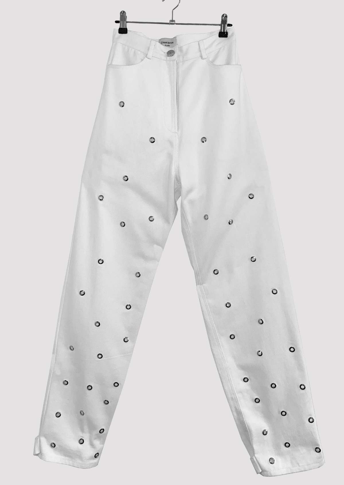 Chakshyn Grommet Jeans White Garmentory