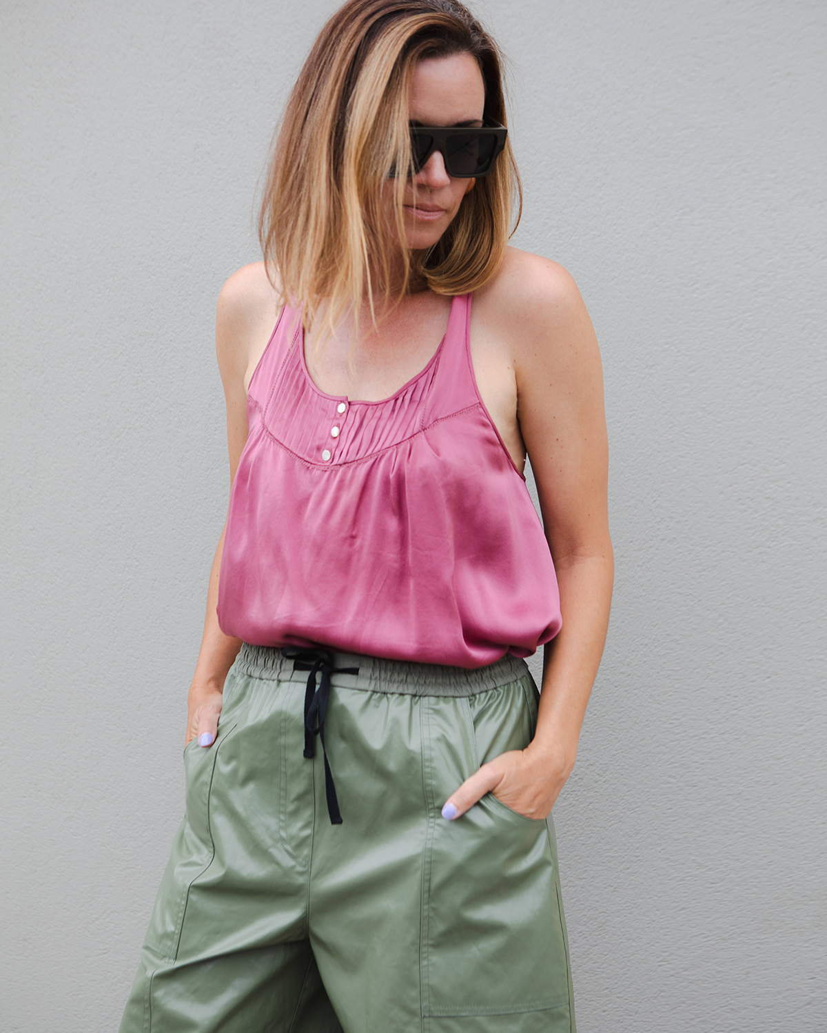Silk Button Tank | Garmentory