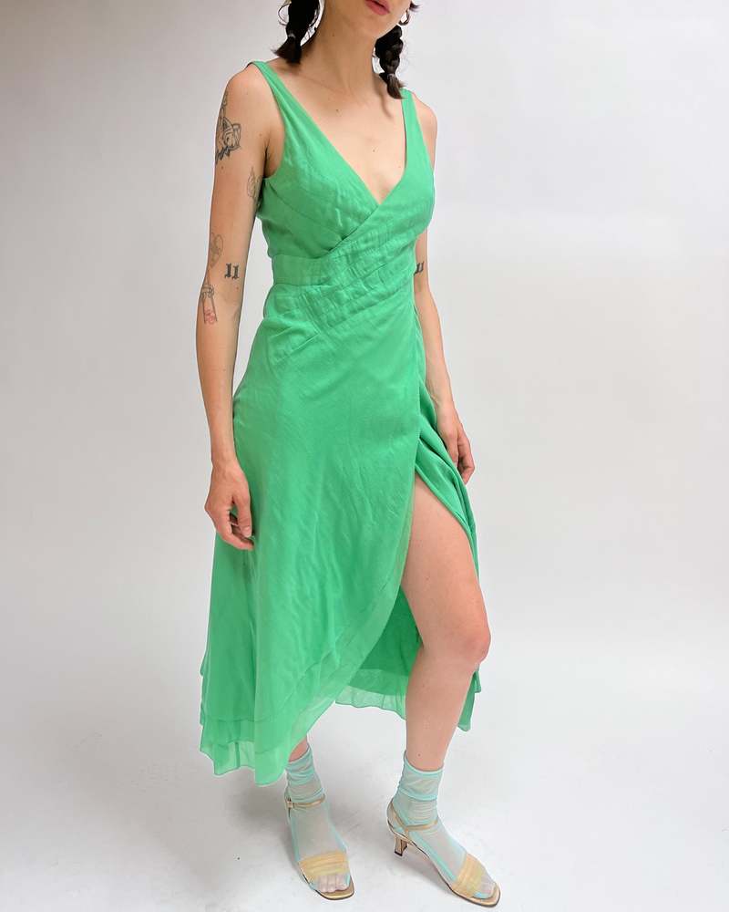 slim fit dress slacks Catherine Dress Emerald