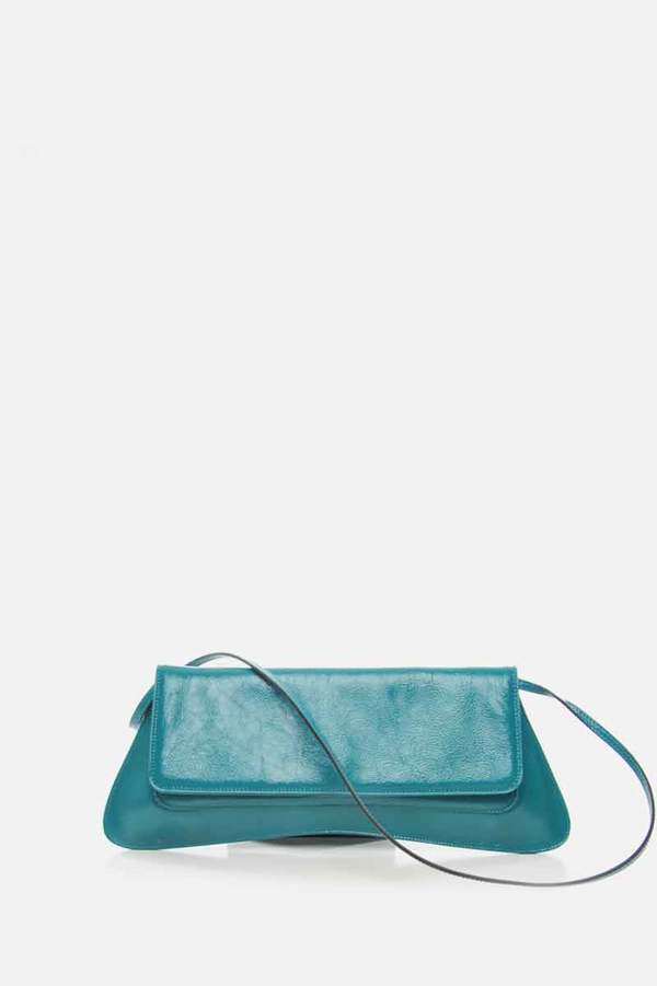 Peacock Leather Clutch