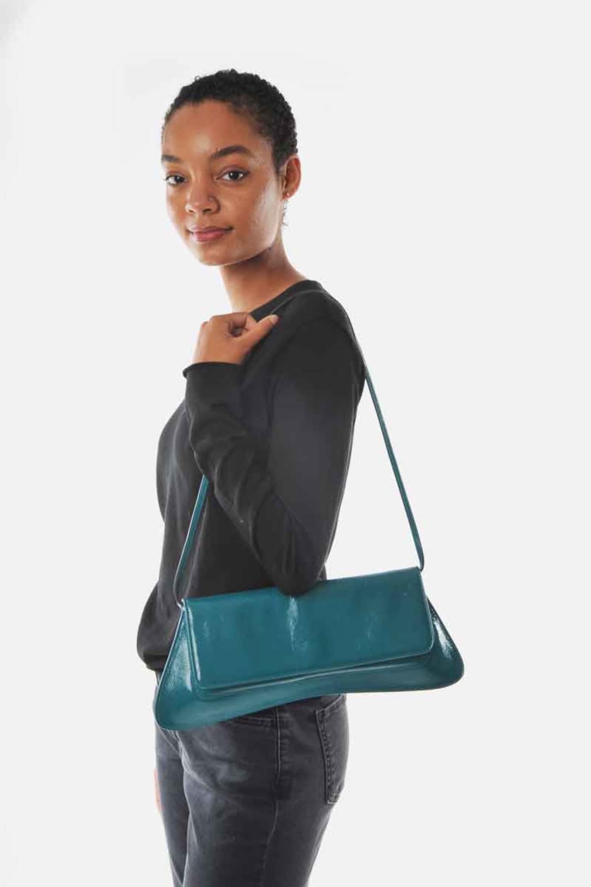 Peacock Leather Clutch main image 1