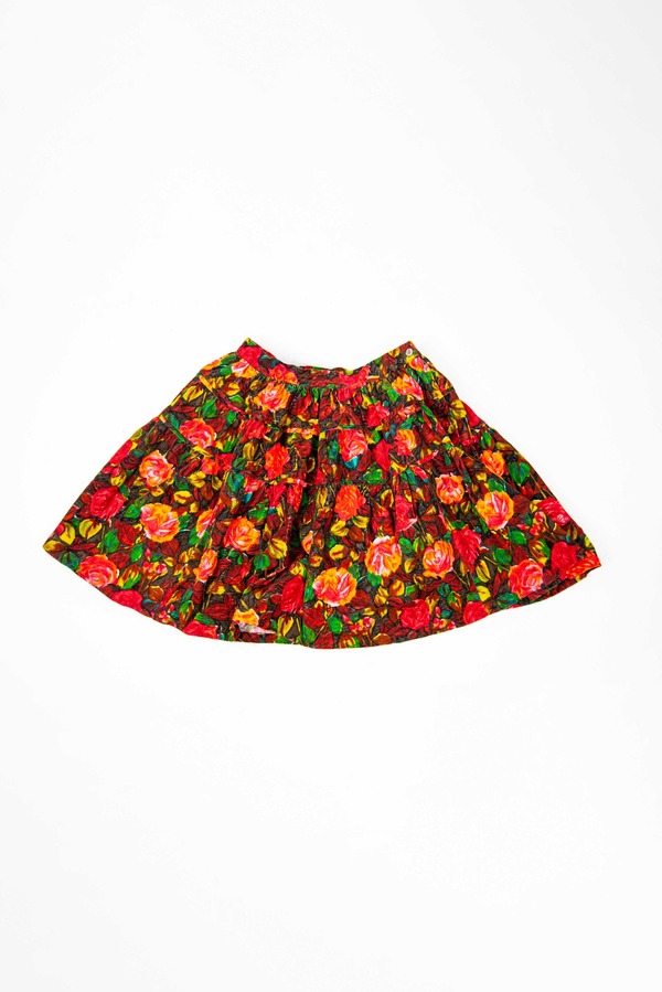 Floral mini 2025 skirt 80s