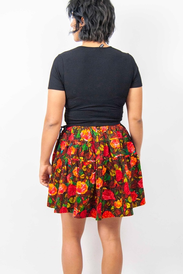 80s kenzo corduroy floral mini skirt on Garmentory