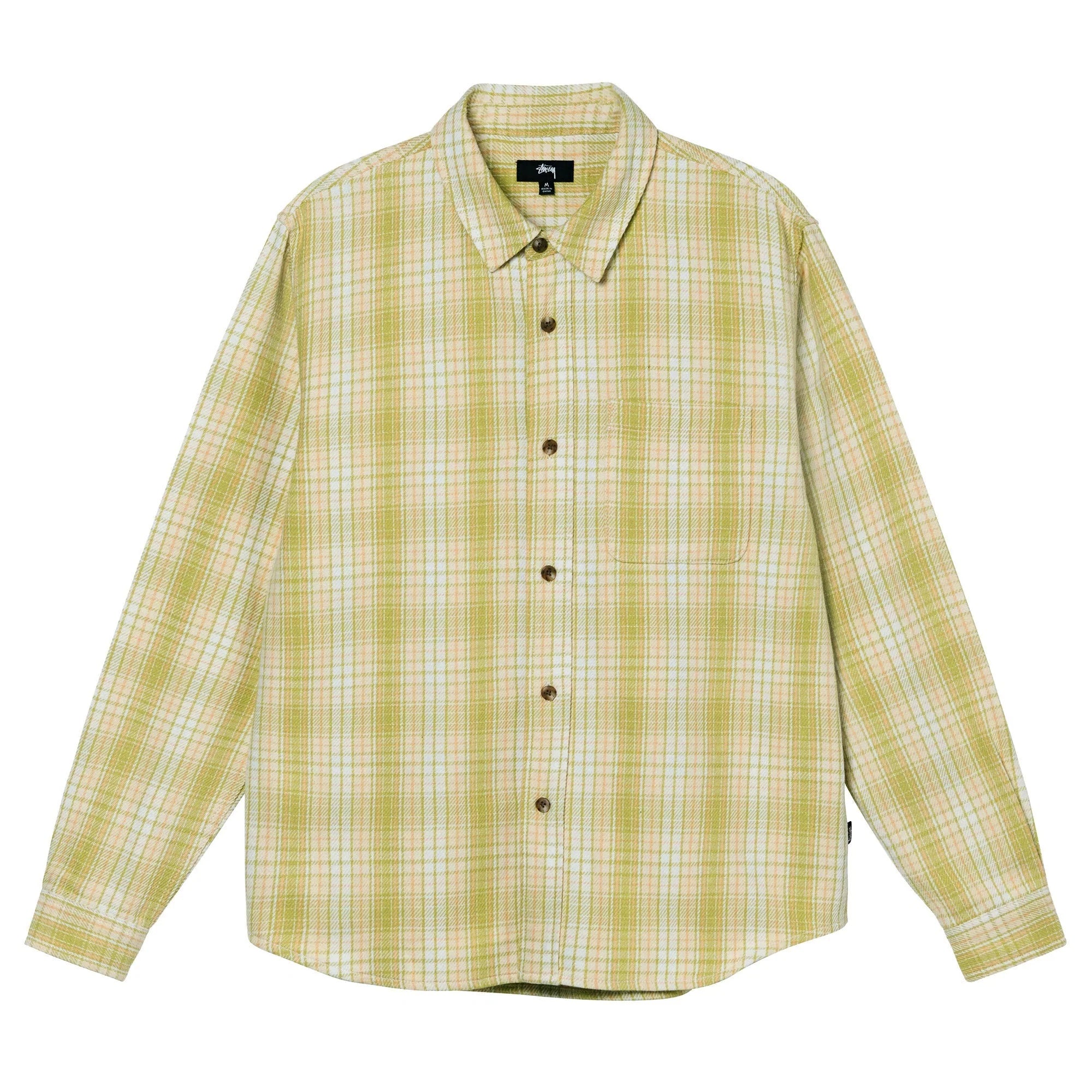Stussy-Beach-Plaid-Shirt-Lime-