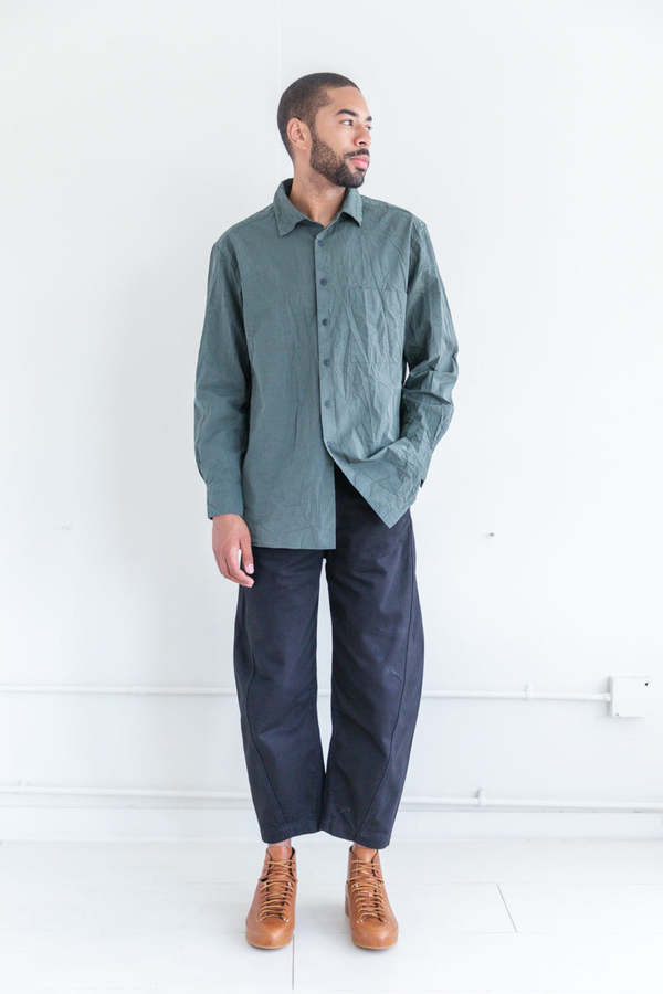 Casey Casey Paper Cotton Big Raccourcie Shirt - Khaki | Garmentory