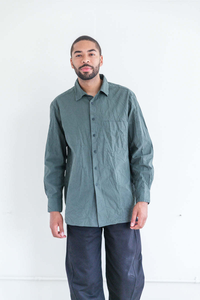 トップス CASEY CASEY BIGRACCOURCIE SHIRT COTTON Casey Casey Paper Cotton Big Raccourcie Shirt - Khaki | Garmentory