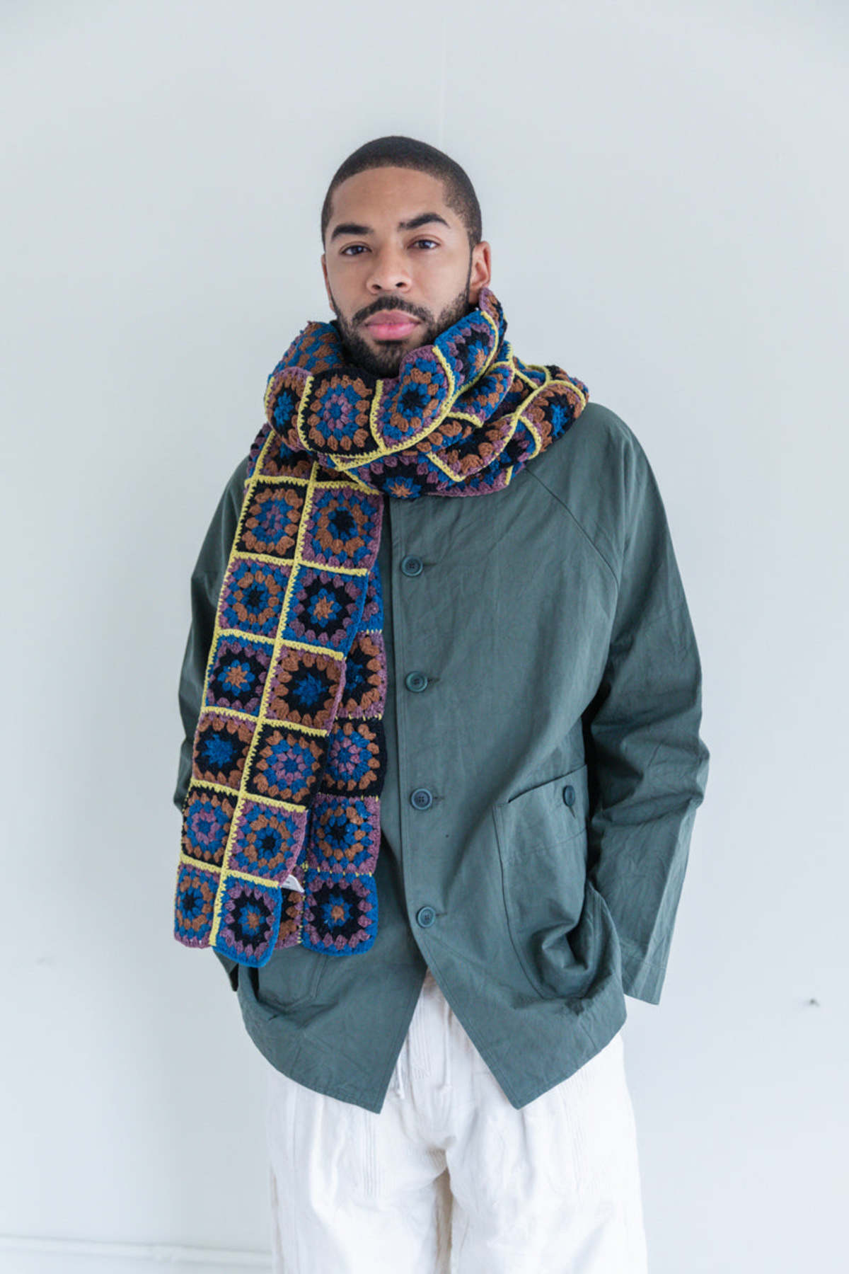 Story mfg. Piece Scarf ストール STORY mfg. PIECE SCARF - Blue | Garmentory