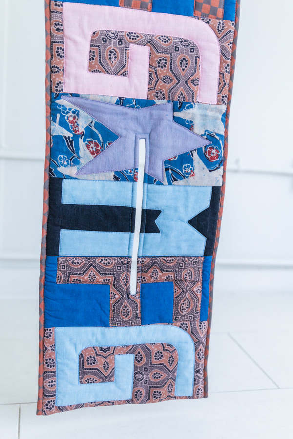 STORY mfg PUFFER SCARF IN STAR SCRAPS PATCHWORK | Garmentory