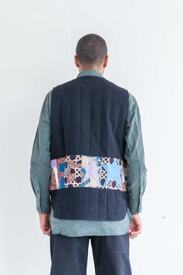 STORY mfg SATURN VEST PATCHWORK - IRON BLACK | Garmentory