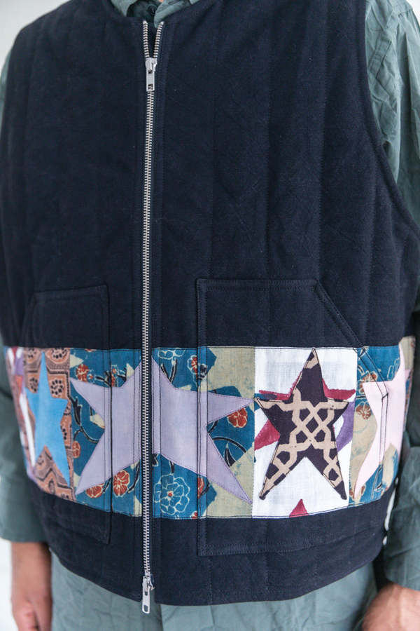 STORY mfg SATURN VEST PATCHWORK - IRON BLACK | Garmentory