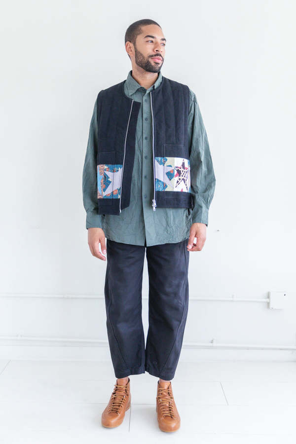 STORY mfg SATURN VEST PATCHWORK - IRON BLACK | Garmentory
