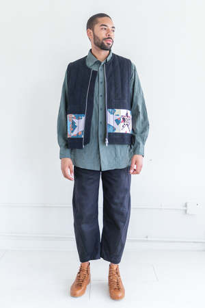 STORY mfg SATURN VEST PATCHWORK - IRON BLACK | Garmentory