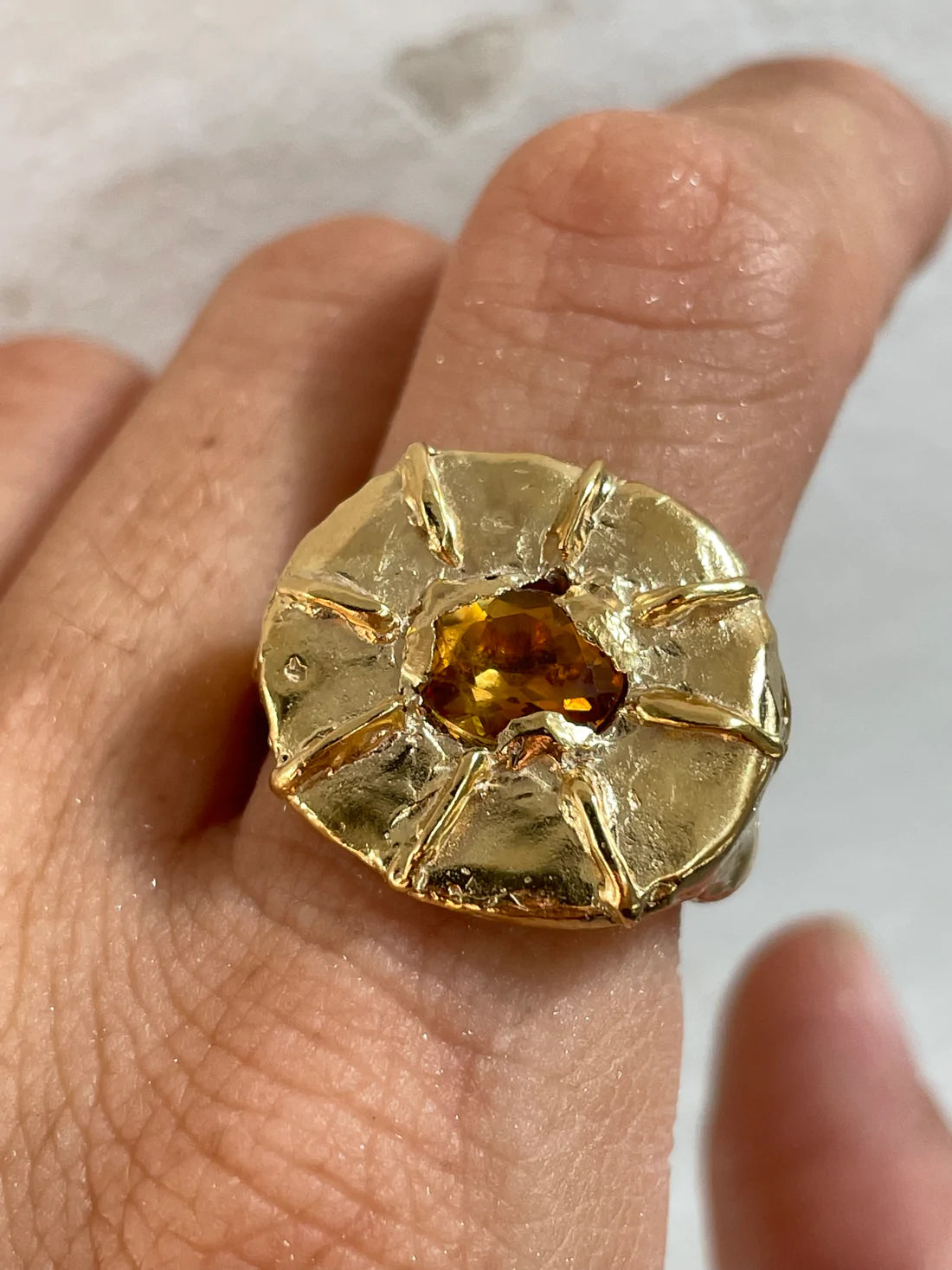 Simuero Soleil Ring with Orange Citrine - 18K Gold Plated | Garmentory