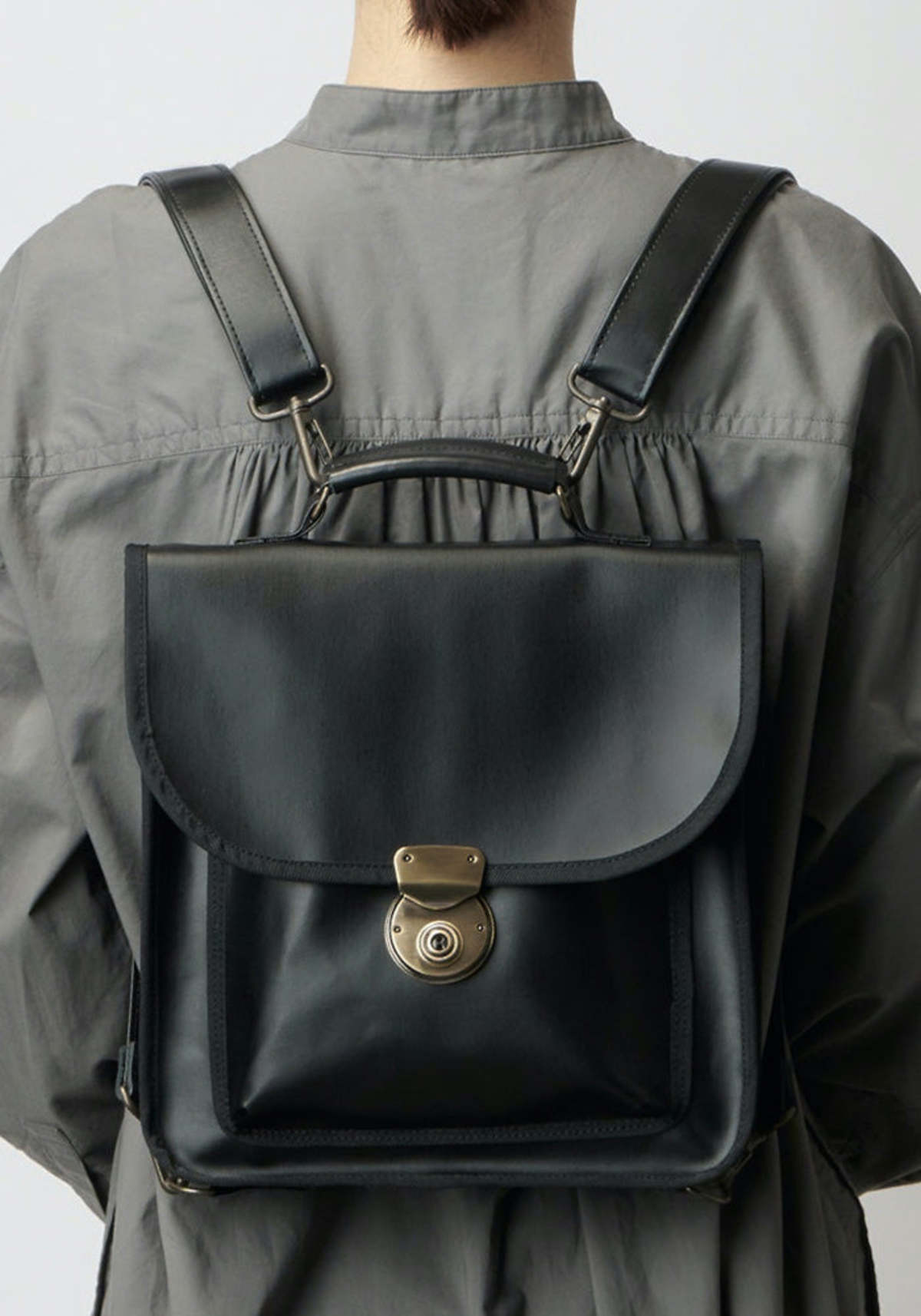Kento Hashiguchi Laminated Canvas Olden Square Bag - Black