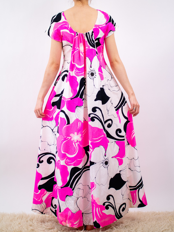 chinese dress ladies Late 60s/ Early 70s Flowered Organza & Chiffon Maxi Dress main image 0