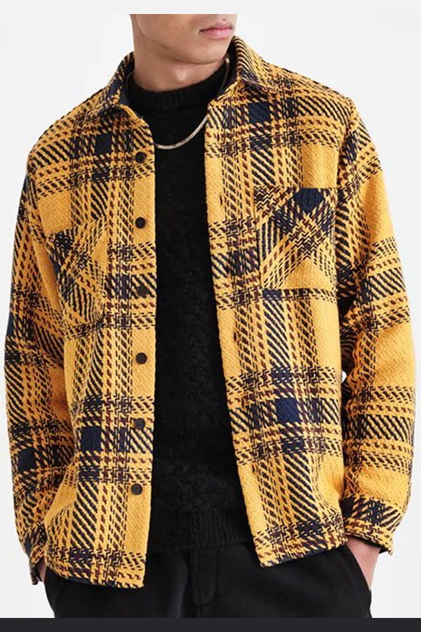 Wax London Whiting Overshirt Dag - Check Yellow