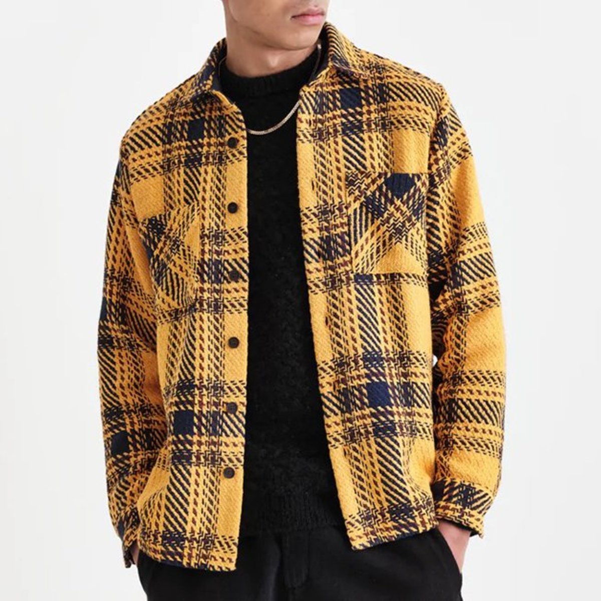 Wax London Whiting Overshirt Dag - Check Yellow - Image 1 of 6