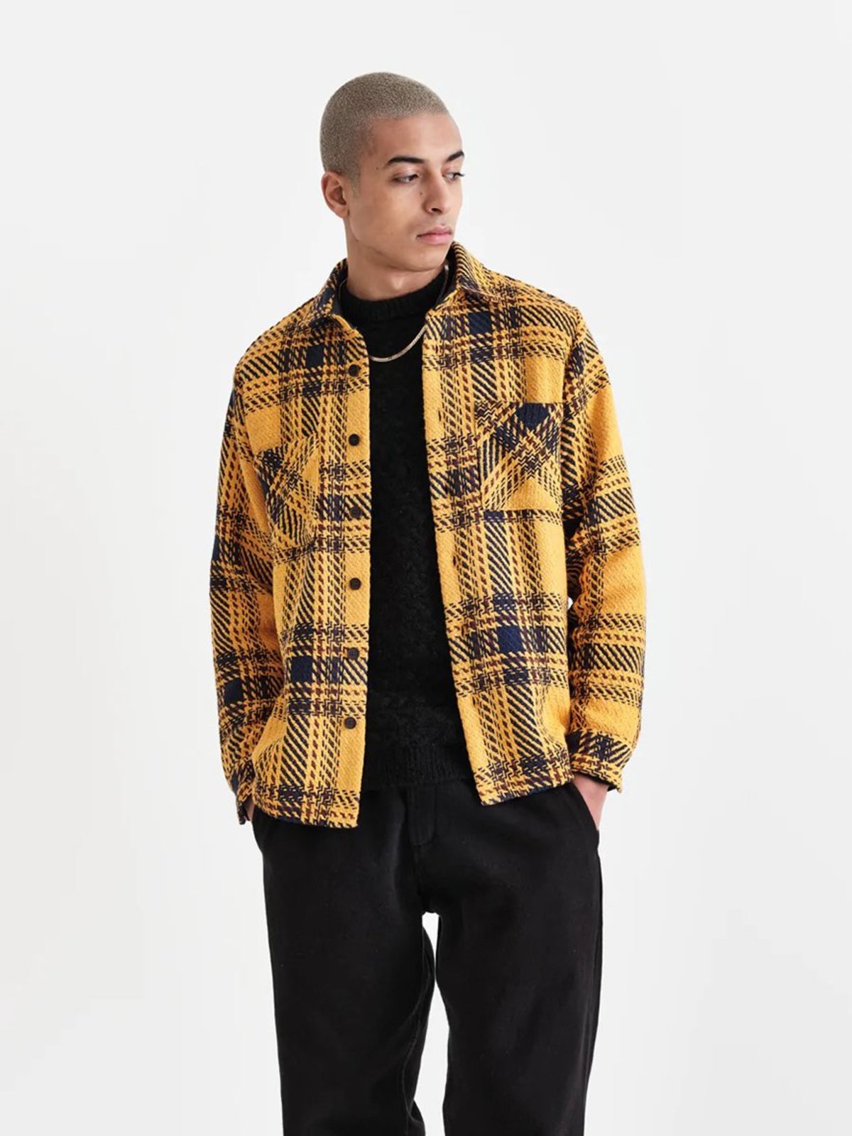 Wax London Whiting Overshirt Dag - Check Yellow - Image 2 of 6
