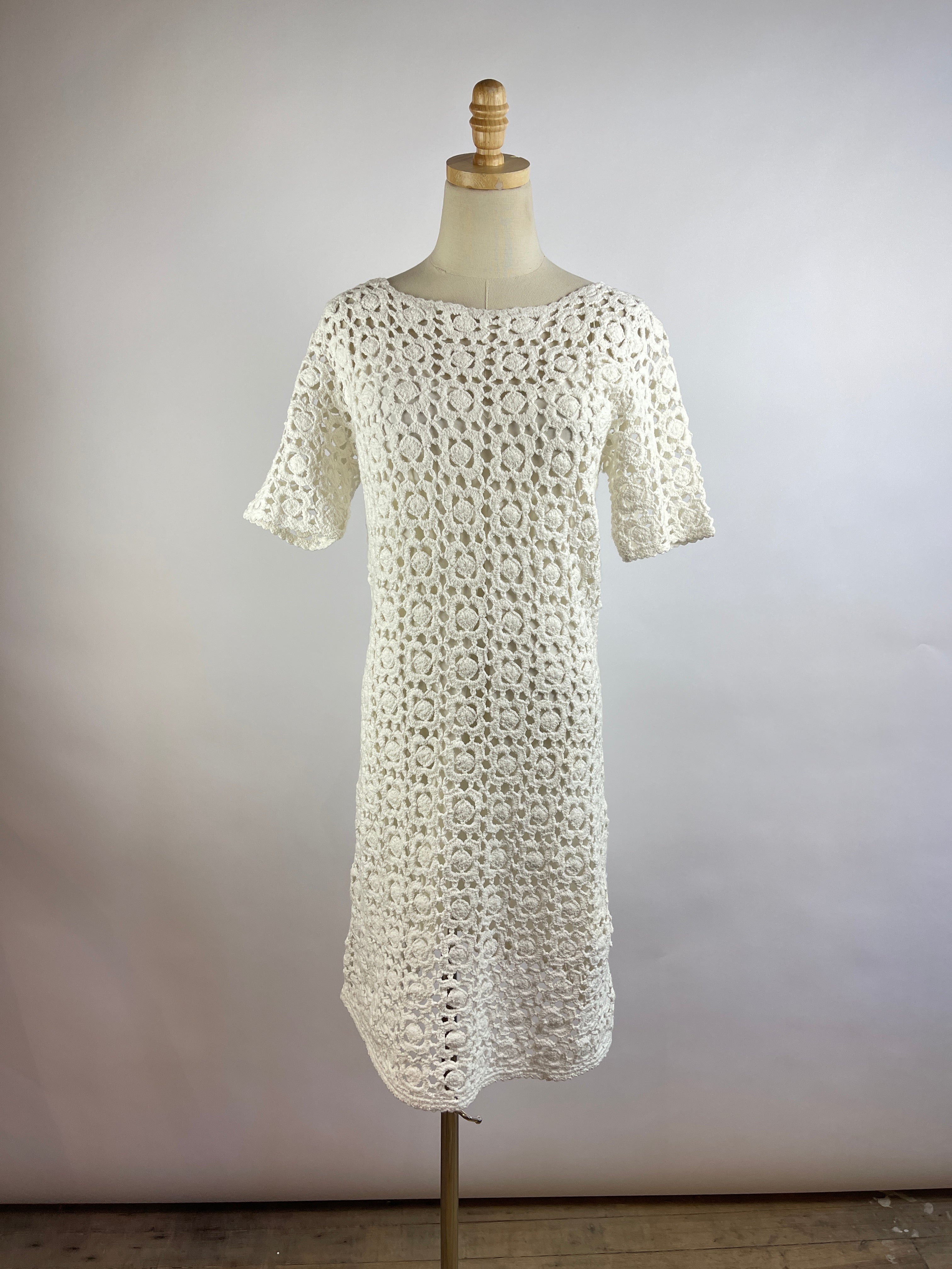Rebecca Taylor White "Crochet Shift Dress" (M) | Garmentory
