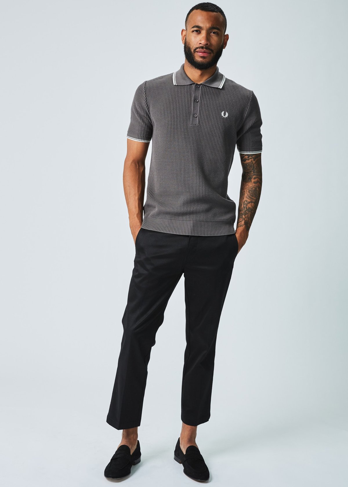 Fred Perry Reissue Textured Knit Polo - Image 3 of 5