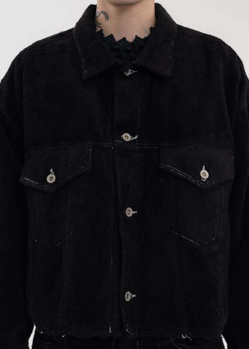 doublet CUT OFF FUZZY JACKET ブラック M